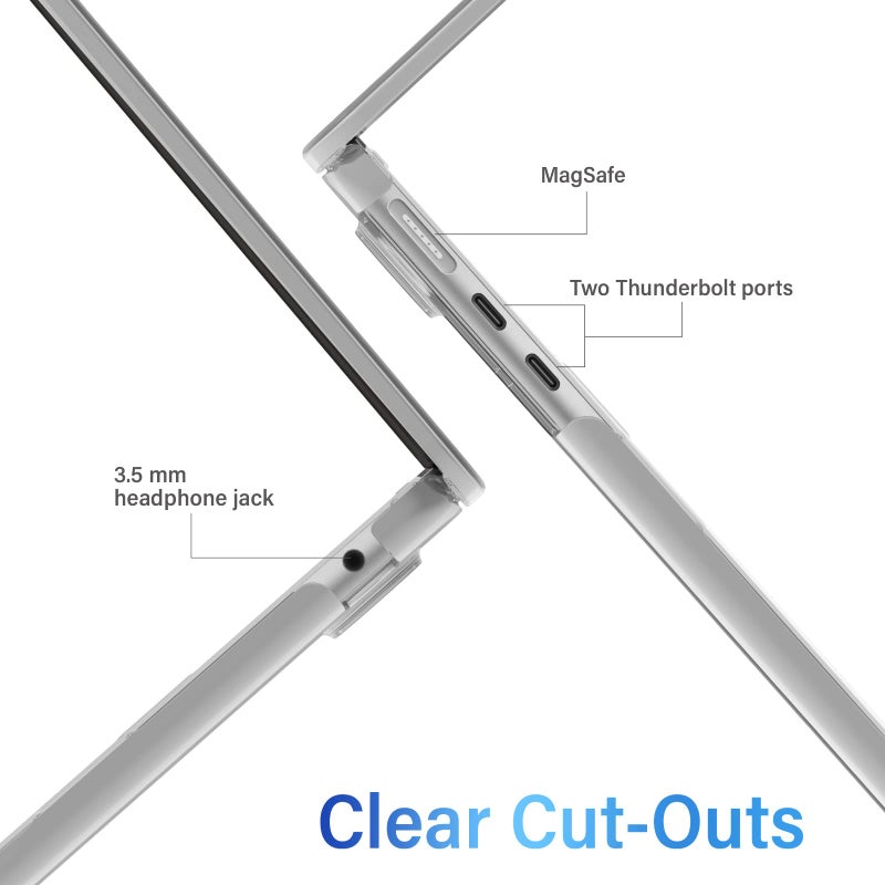 آي بينزر IBenzer متوافق مع حافظة 2025 2024 2023 2022 MacBook Air 13 بوصة M4 A3240 M3 A3113 M2 A2681 حافظة صلبة وغطاء لوحة مفاتيح وشاشة فيلم ونوع C لجهاز Mac Air 13.6 شفاف AT13-KK-CL+2TC - Image 5
